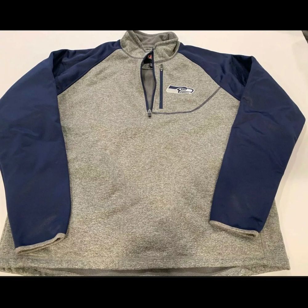 Seattle Seahawks Mens Quarter Zip Sweatshirt Size XL